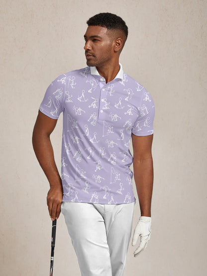 Hyper-prep Polo Top Uomo con Collo a Coste UPF50+