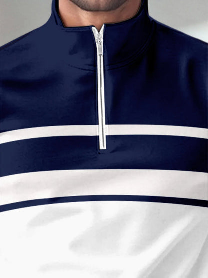 Camicia da golf nautica giocosa con zip a mezza cerniera UPF50+