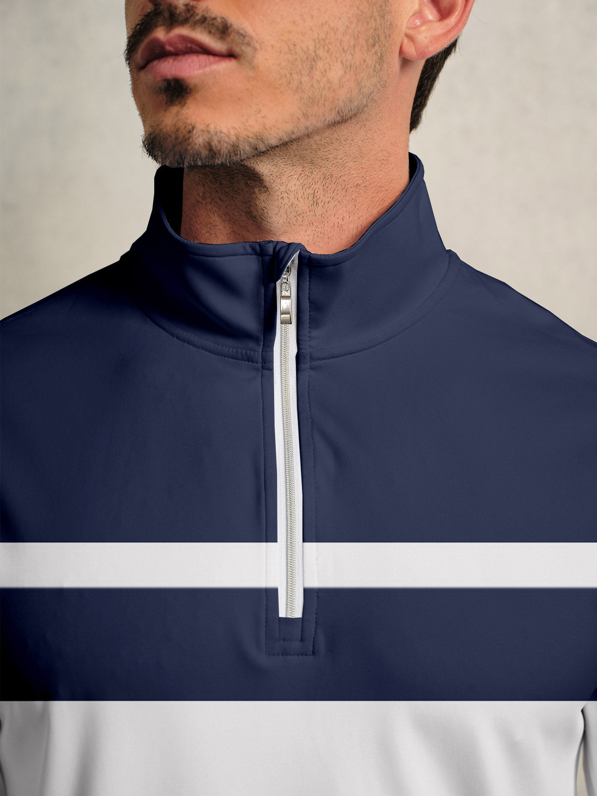 Playful Nautical Golf Shirt Quarterzip UPF50+