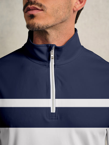 Playful Nautical Golf Shirt Quarterzip UPF50+