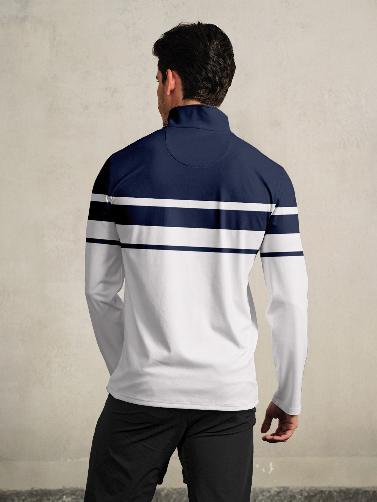 Playful Nautical Golf Shirt Quarterzip UPF50+