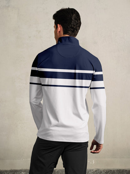 Playful Nautical Golf Shirt Quarterzip UPF50+