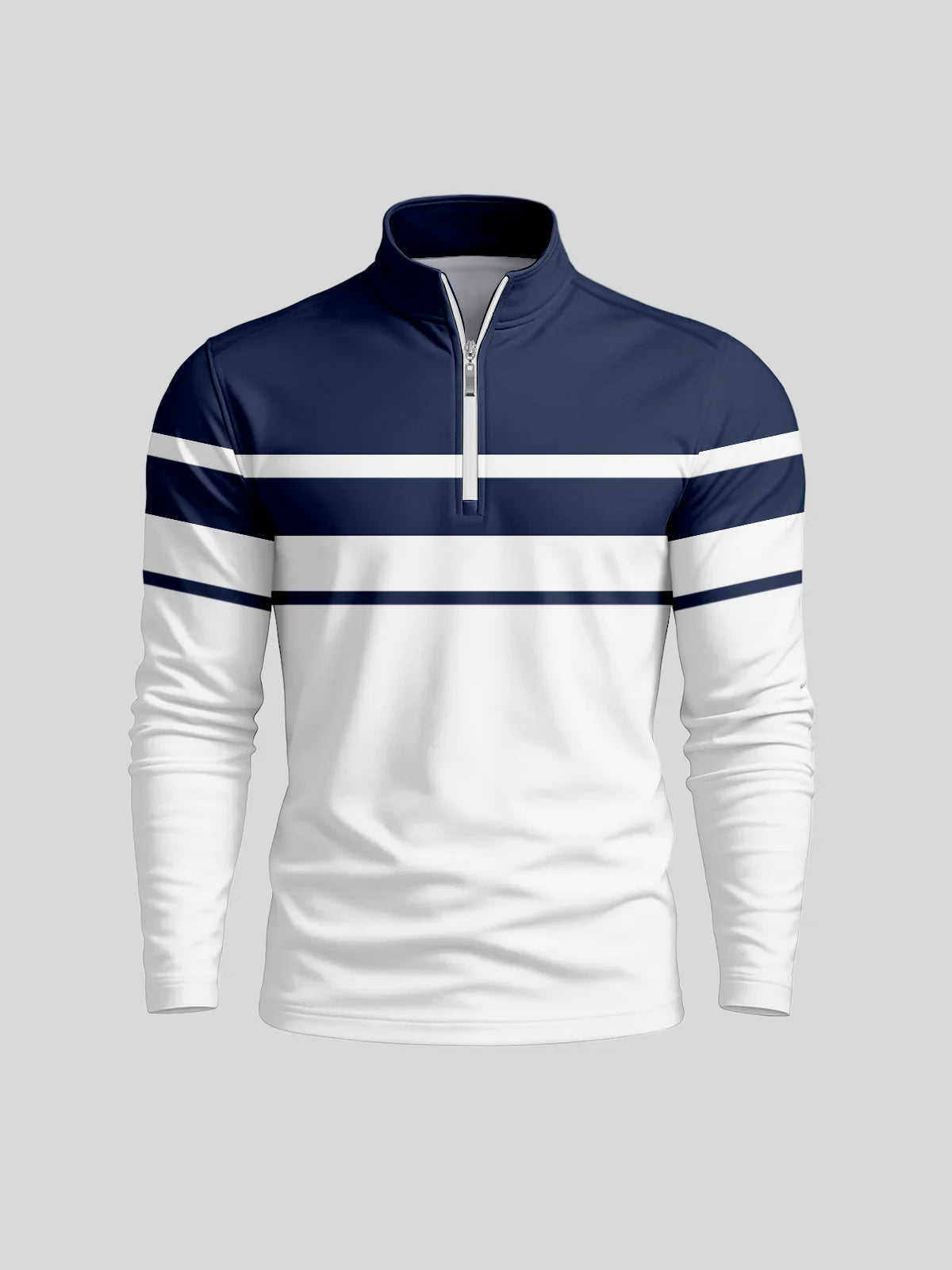 Camicia da golf nautica giocosa con zip a mezza cerniera UPF50+