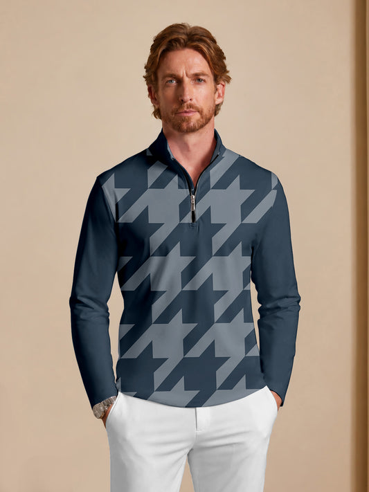 Not So Classic Men's Lightweight Colorblock Golf Shirt Quarterzip UPF50+