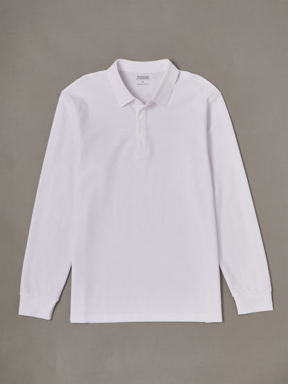 CotFlex Men's Piqué Cotton Blend Long-Sleeve Polo