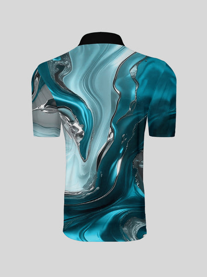 Haut de polo à col côtelé Inked Skins pour hommes UPF50+
