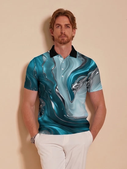 Haut de polo à col côtelé Inked Skins pour hommes UPF50+