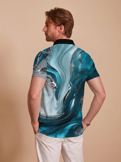 Haut de polo à col côtelé Inked Skins pour hommes UPF50+