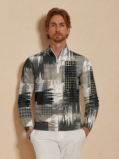 Camiseta de Golf Masculina No Tan Clásica con Media Cremallera UPF50+