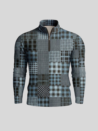 Fairway Patchwork Men's Lightweight Golf Shirt Quarterzip UPF50+