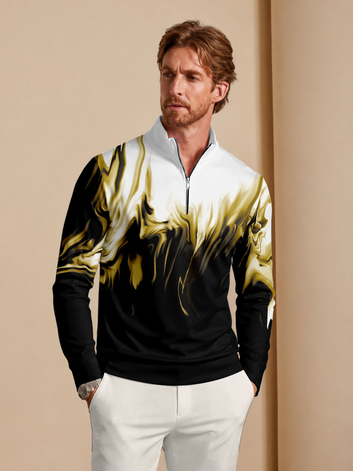 Inked Skins Men's Lightweight Golf Shirt Quarterzip UPF50+