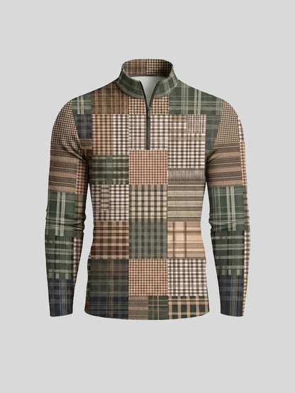 Fairway Patchwork Men's Lightweight Golf Shirt Quarterzip UPF50+