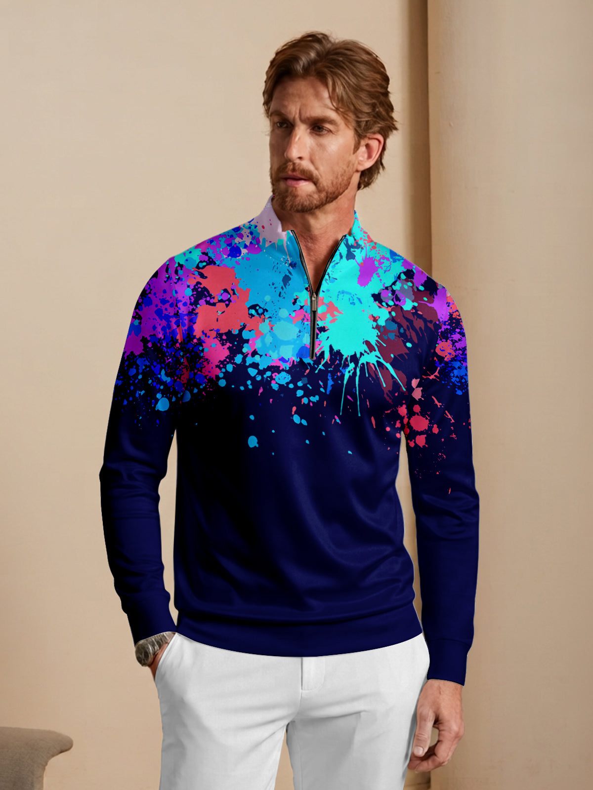 Inked Skins Men's Lightweight Golf Shirt Quarterzip UPF50+