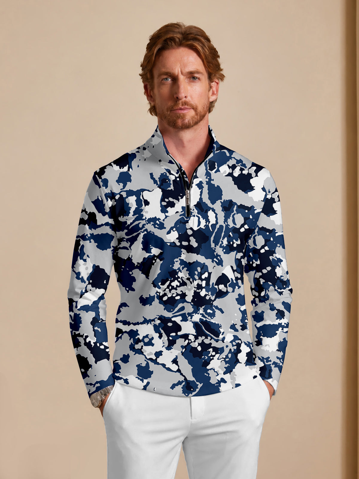 Inked Skins Heren Golfshirt Quarterzip UPF50+