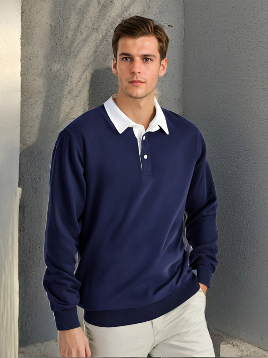 More Than Basic Golf Button Up Collared Sweatshirt