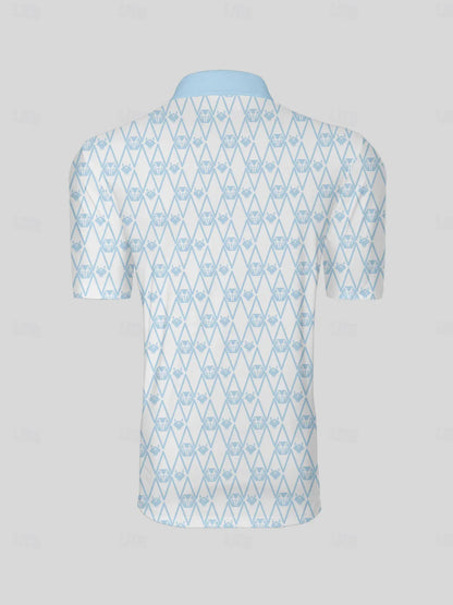 Hyper-prep Men's Ribbed Collar Polo Top UPF50+