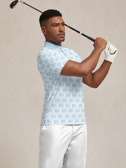Hyper-prep Men's Ribbed Collar Polo Top UPF50+