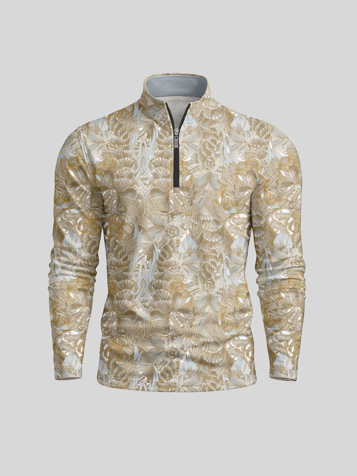 Hyped-up Tropical Men's Lightweight Golf Shirt Quarterzip UPF50+
