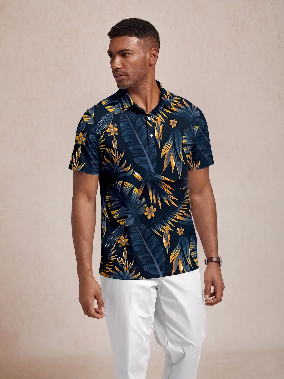 Herren Polo-Shirt „Botanical Energy“ mit LSF 50+