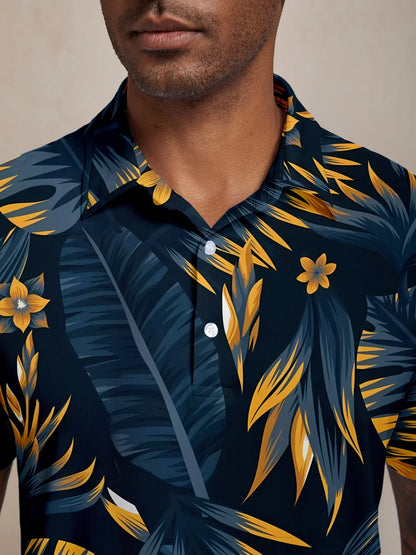 Herren Polo-Shirt „Botanical Energy“ mit LSF 50+