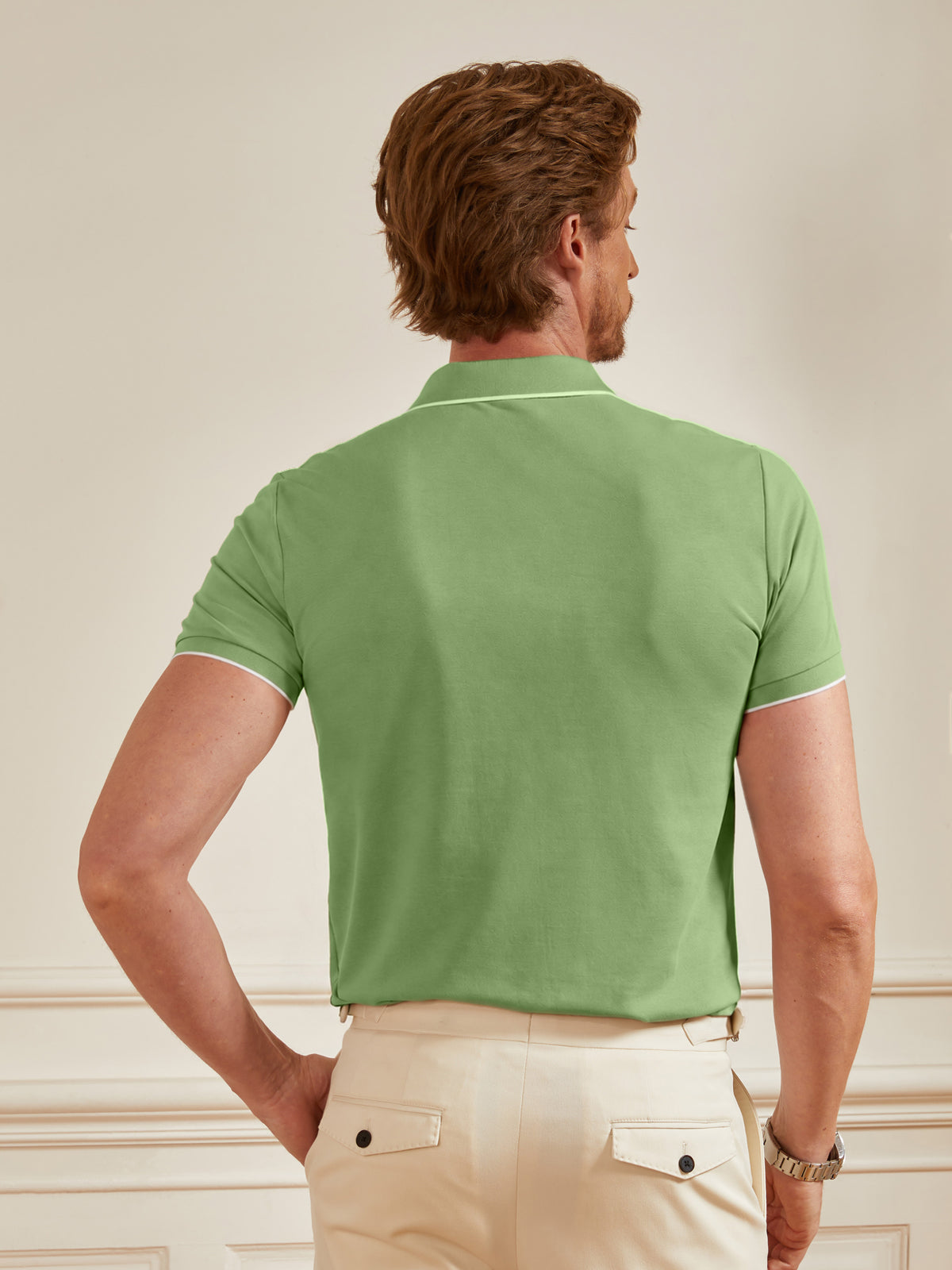 CotFlex Men's Piqué Cotton Blend Polo Top Quarterzip