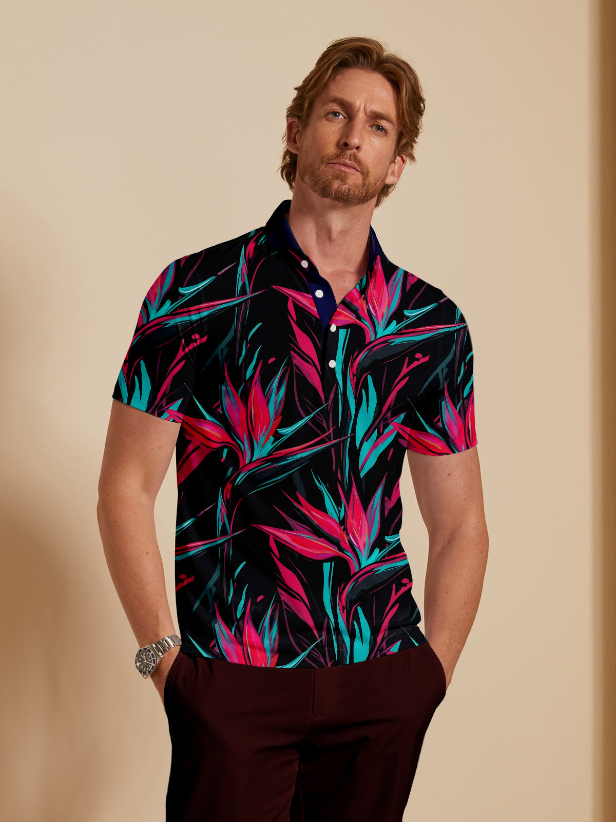 Botanical Energy Men's Polo Top UPF50+