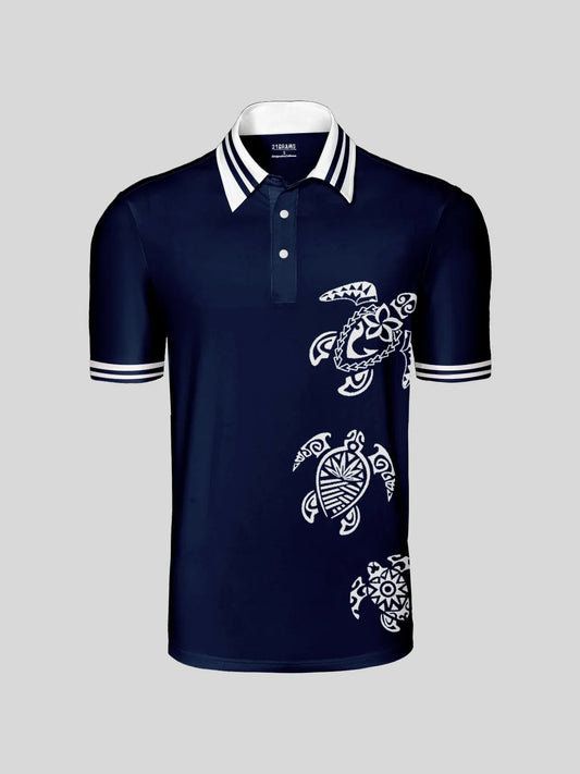 Playful Nautical Men's Polo Top UPF50+