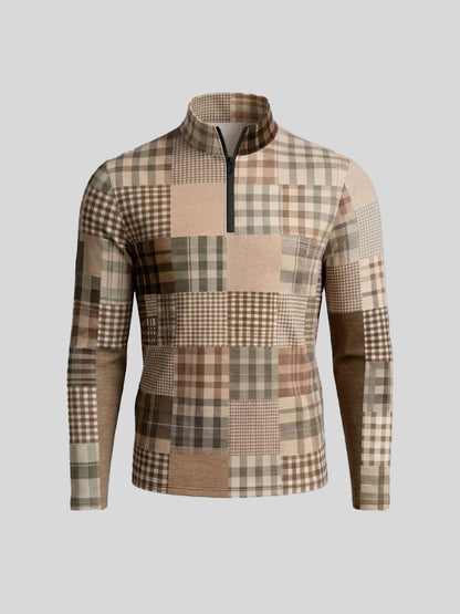 Fairway Patchwork Men's Lightweight Golf Shirt Quarterzip UPF50+
