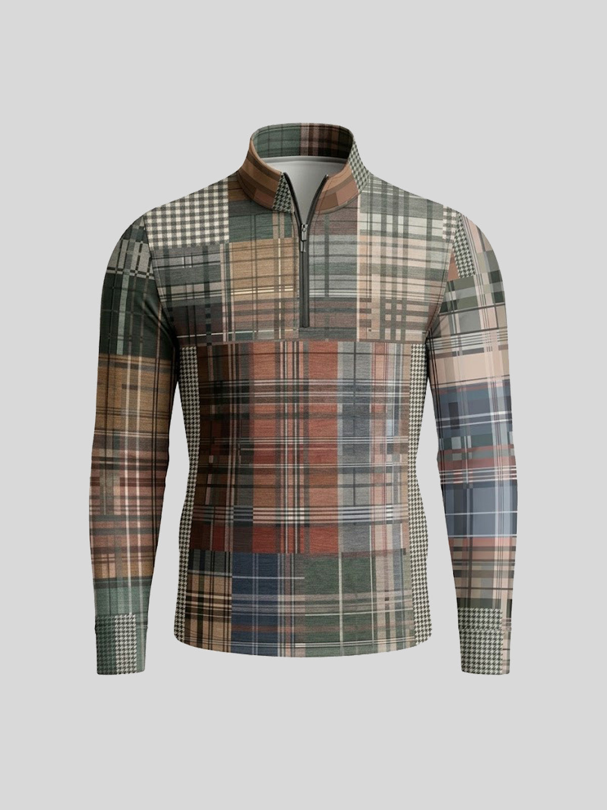 Fairway Patchwork Men's Lightweight Golf Shirt Quarterzip UPF50+