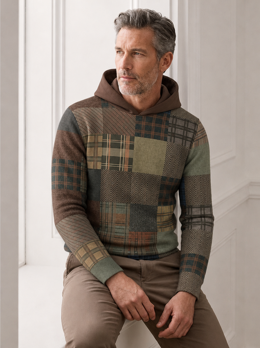 Fairway Patchwork Men's Golf Hooded Sweatshirt