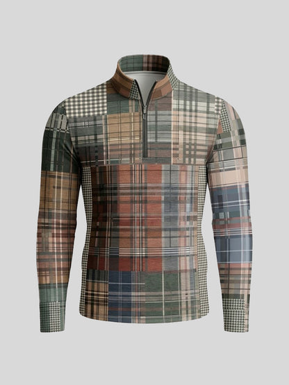 Fairway Patchwork Men's Lightweight Golf Shirt Quarterzip UPF50+