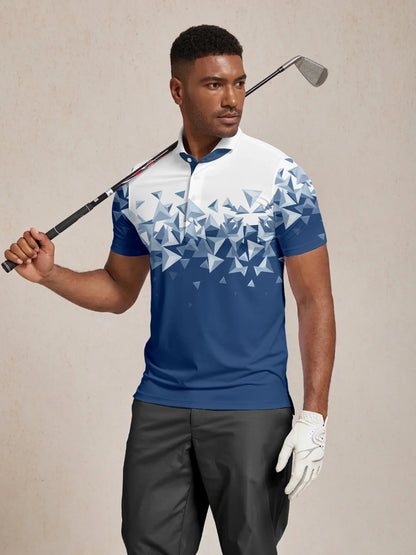 Hyper-prep Men's Ribbed Collar Polo Top UPF50+