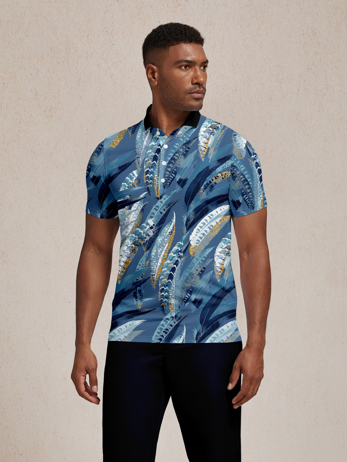 Wildlife Party Top Polo da Uomo con Collo a Coste UPF50+
