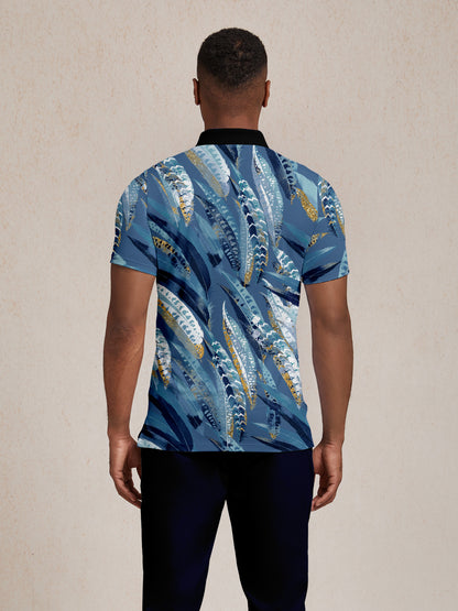 Wildlife Party Top Polo da Uomo con Collo a Coste UPF50+