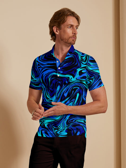 Inked Skins Maglia Polo Uomo con Collo Costolato UPF50+
