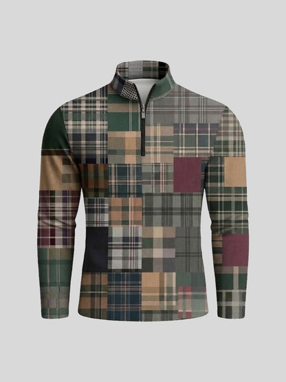 Fairway Patchwork Men's Lightweight Golf Shirt Quarterzip UPF50+