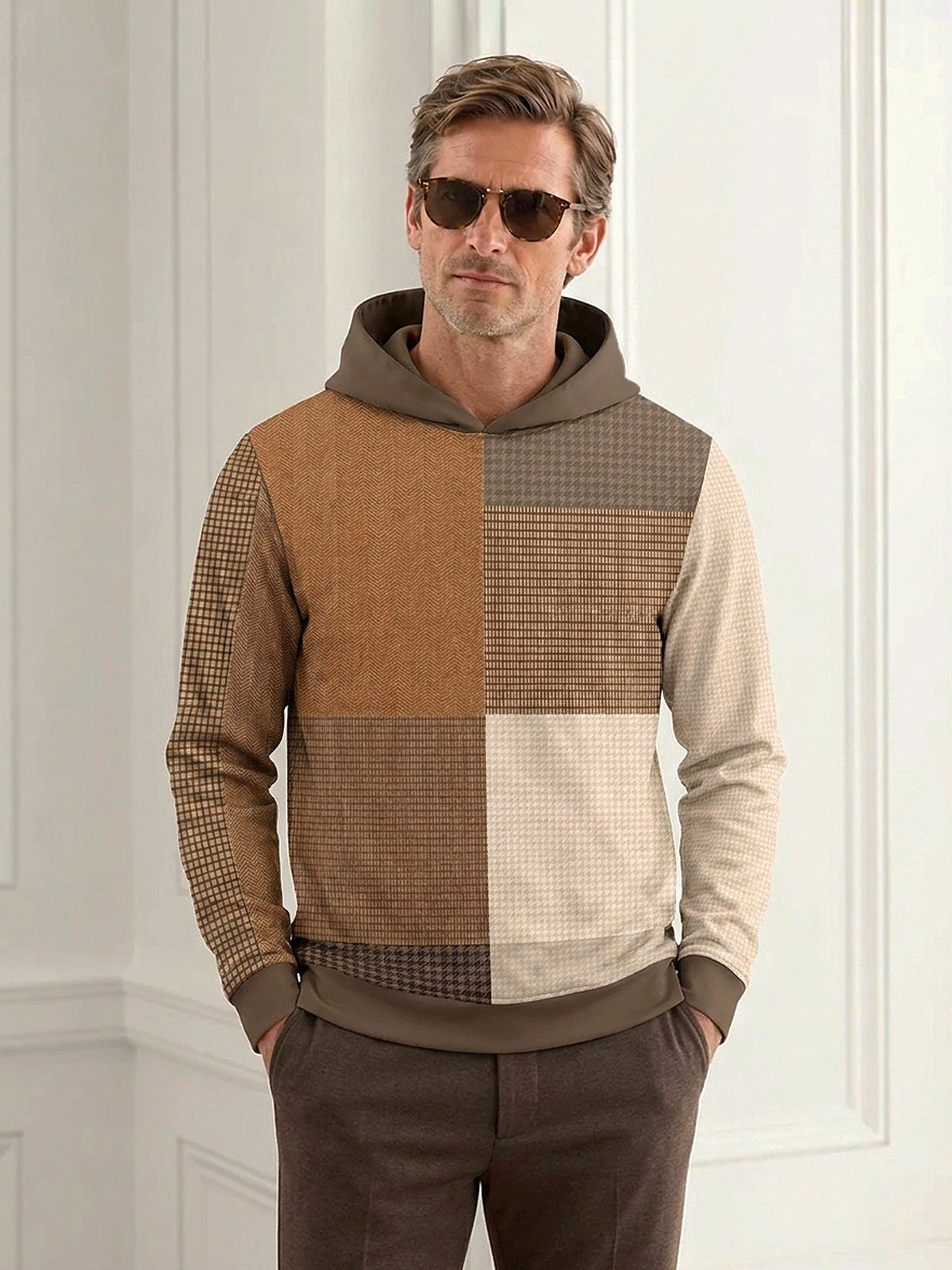 Fairway Patchwork Men's Golf Hooded Sweatshirt