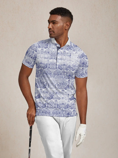 Hyped-up Tropical Herren Polo-Shirt mit Rippkragen UPF50+
