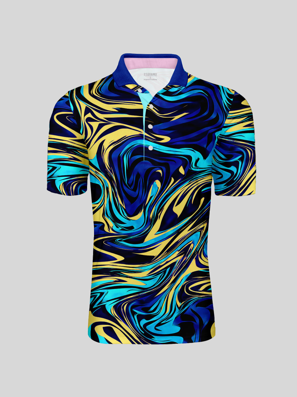 Inked Skins Men's Ribbed Collar Polo Top UPF50+