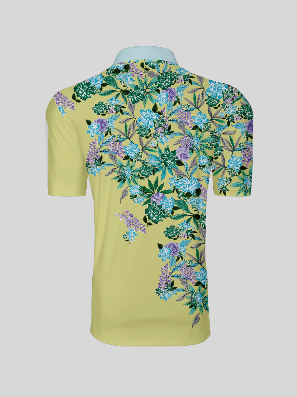 Hyped-up Tropical Men's Ribbed Collar Polo Top UPF50+