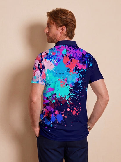 Haut de polo à col côtelé pour hommes Inked Skins UPF50+