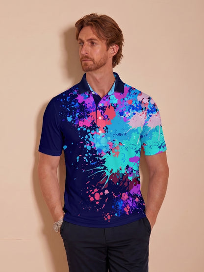 Haut de polo à col côtelé pour hommes Inked Skins UPF50+