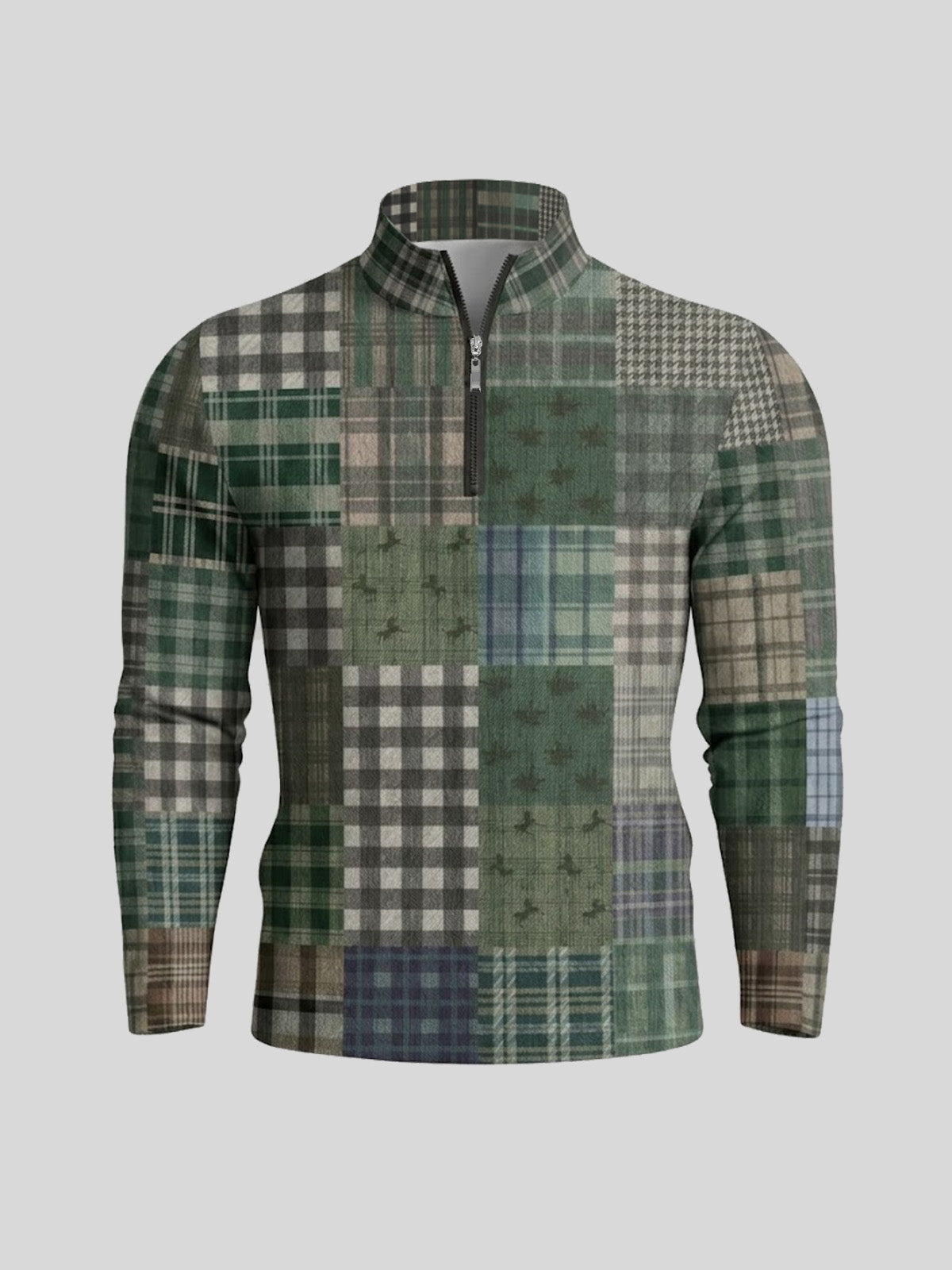 Fairway Patchwork Men's Lightweight Golf Shirt Quarterzip UPF50+