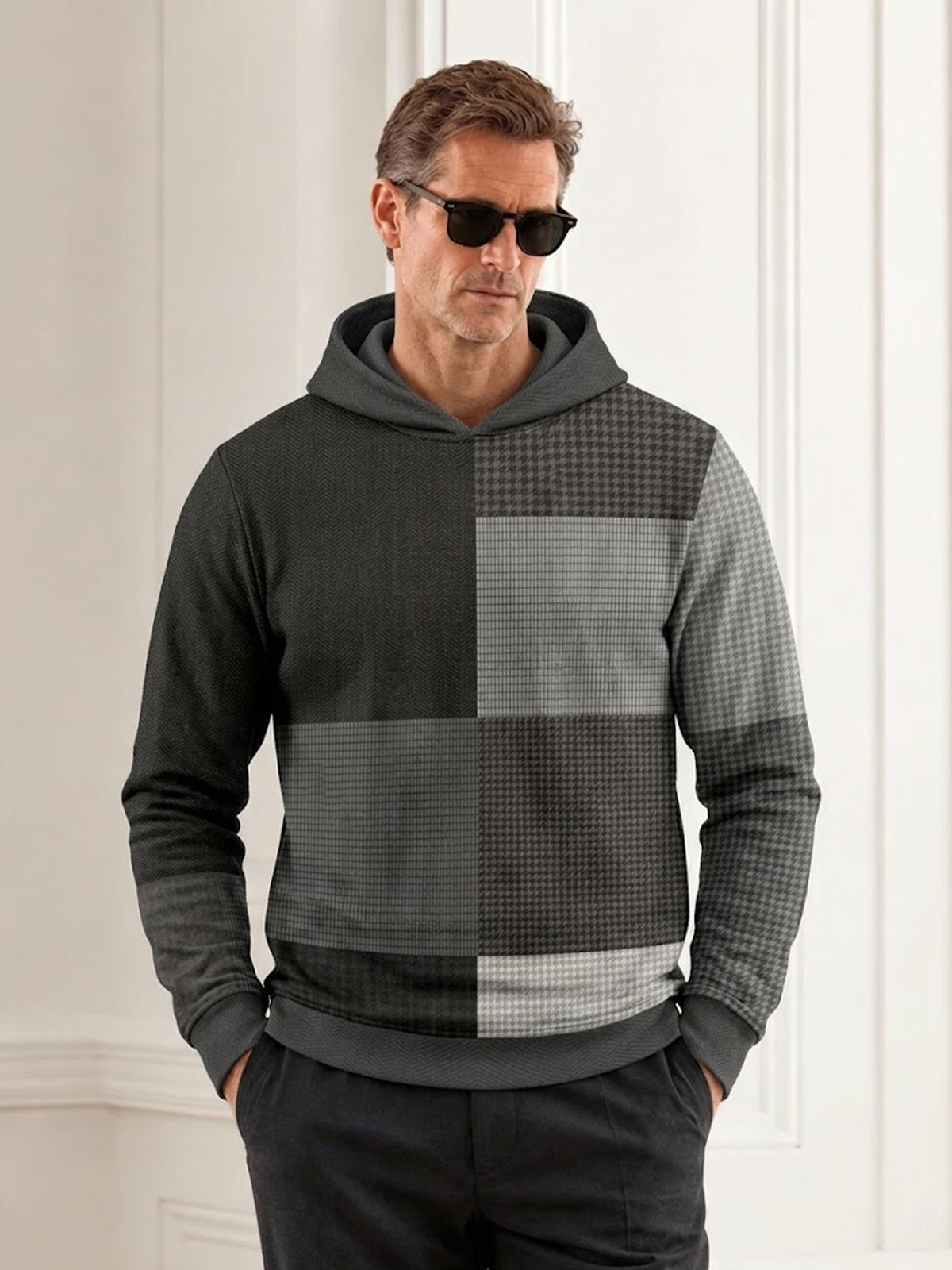 Fairway Patchwork Men's Golf Hooded Sweatshirt