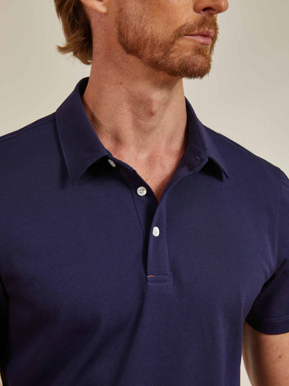 PearlTex Men's Piqué Cotton-Silk Blend Polo Top