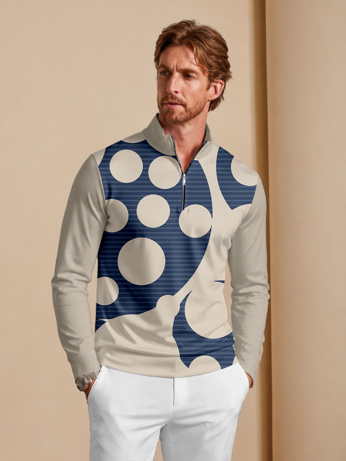 Not So Classic Men's Lightweight Colorblock Golf Shirt Quarterzip UPF50+