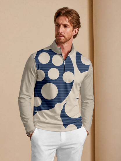 Not So Classic Men's Lightweight Colorblock Golf Shirt Quarterzip UPF50+