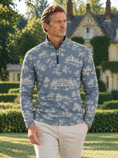 Equestrian Heritage Men's Lightweight Golf Shirt Quarterzip UPF50+