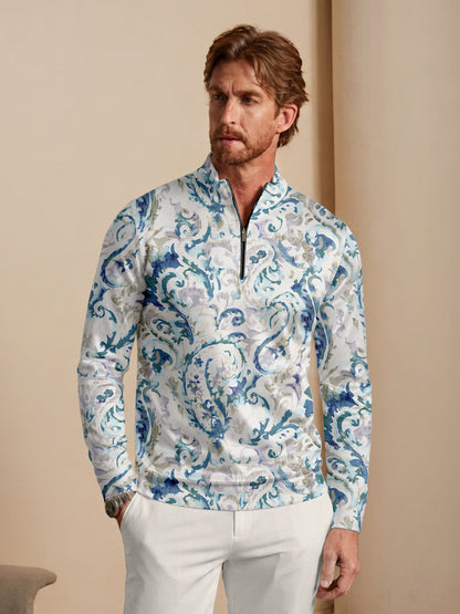 Botanical Energy Men's Lightweight Golf Shirt Quarterzip UPF50+