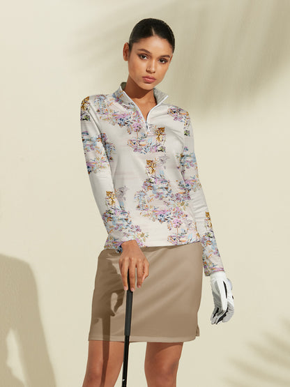 Botanical Energy Women's Golf Shirt Quarterzip UPF50+